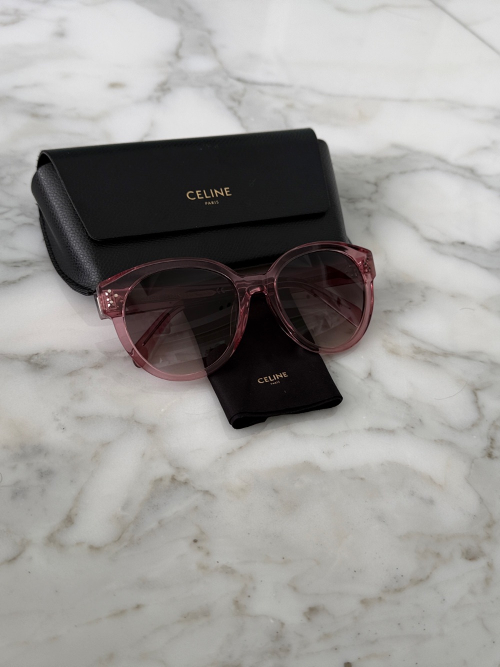 Celine Pink Round Acetate Sunglasses